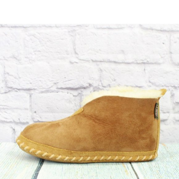 L.L. Bean Shoes - LL Bean Brown Suede Wicked Good Shearling Lined Slipper Ankle Boots Size 7 M